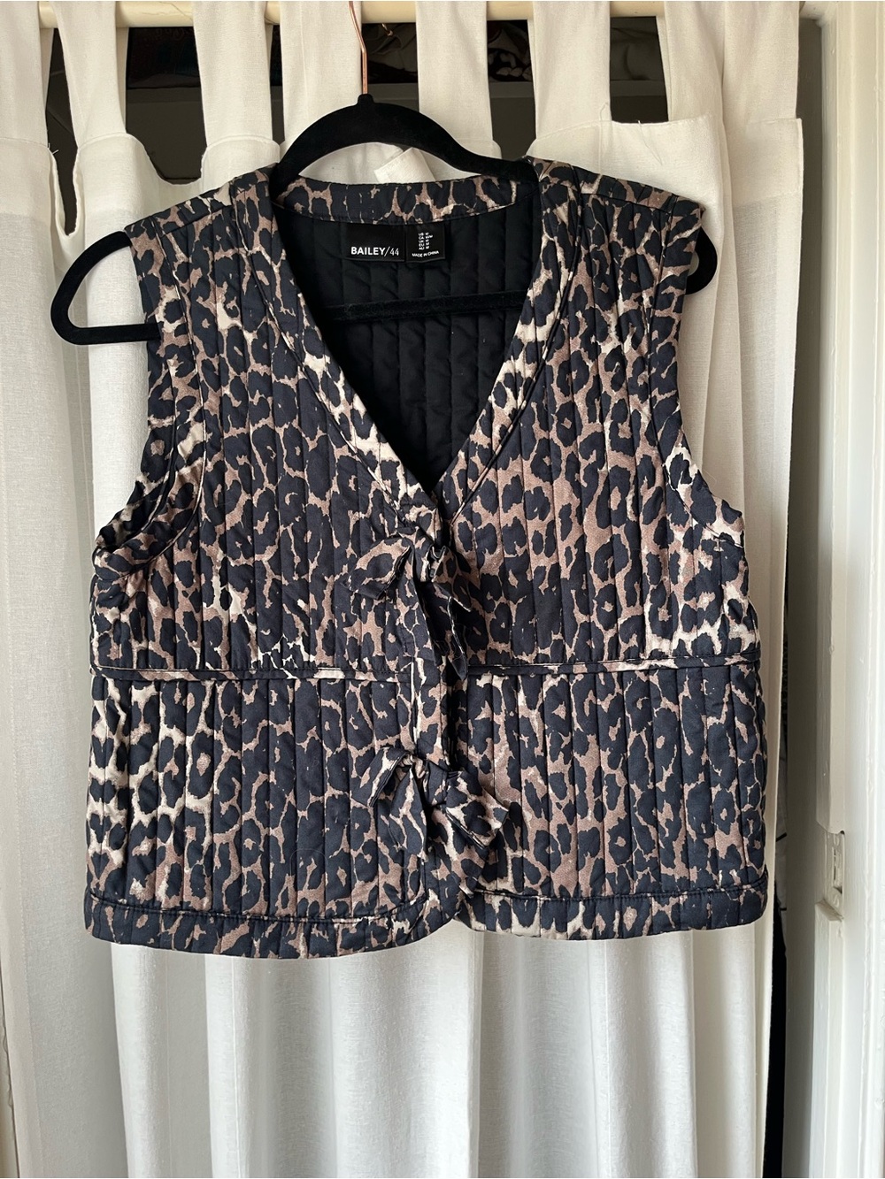 Bailey 44 Quilted Leopard Vest - Black and Brown🐈‍⬛🍂💫